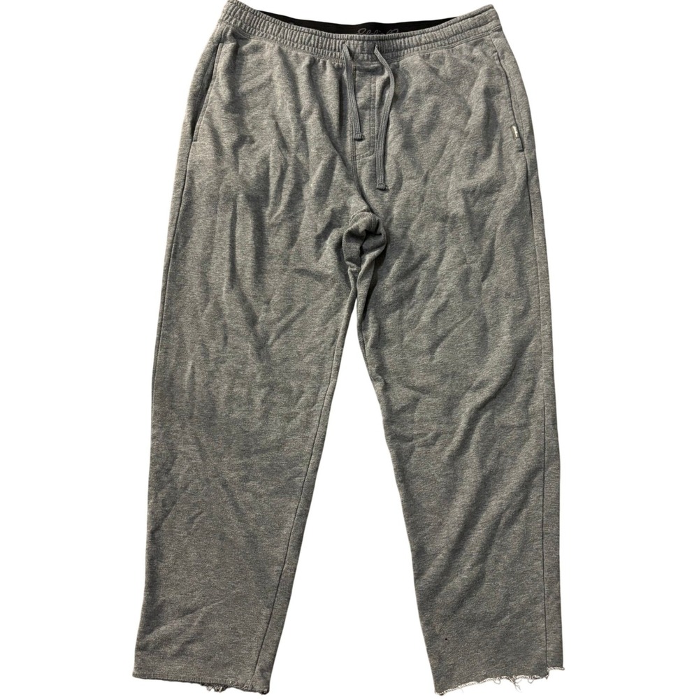 Eddie Bauer Lounge Mens Large Gray Cotton Blend Drawstring Raw‎ Hem Jogger Pants